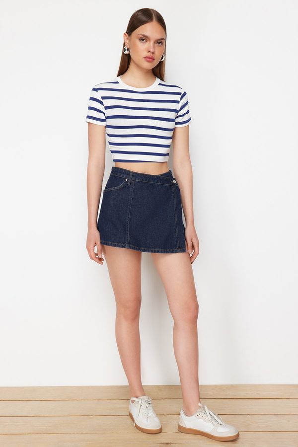 Trendyol Trendyol Dark Blue Denim Shorts Skirt