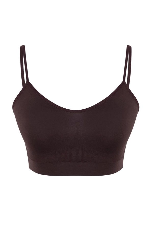 Trendyol Trendyol Dark Brown Seamless Strappy Knitted Bustier