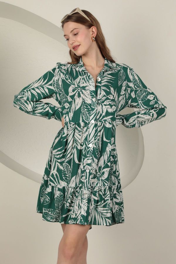 Trendyol Trendyol Dark Green Floral Mini Woven Dress