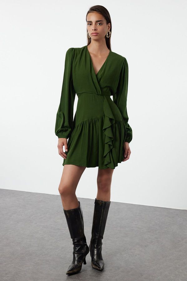 Trendyol Trendyol Dark Green Plain Woven Dress