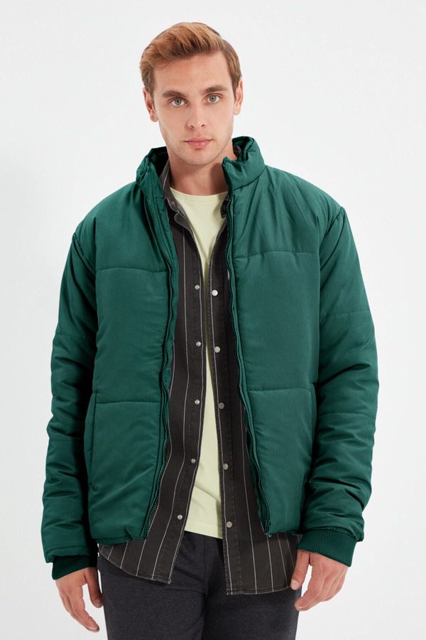 Trendyol Trendyol Dark Green Regular Fit Pocket Wind and Water Resistant Puffer Jacket