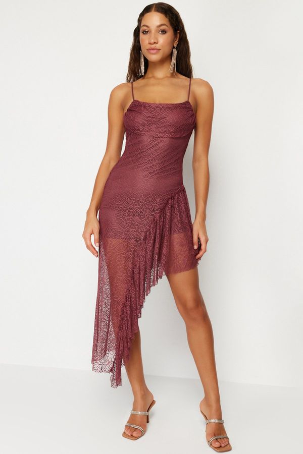 Trendyol Trendyol Dusty Rose Lace Flounce Dress