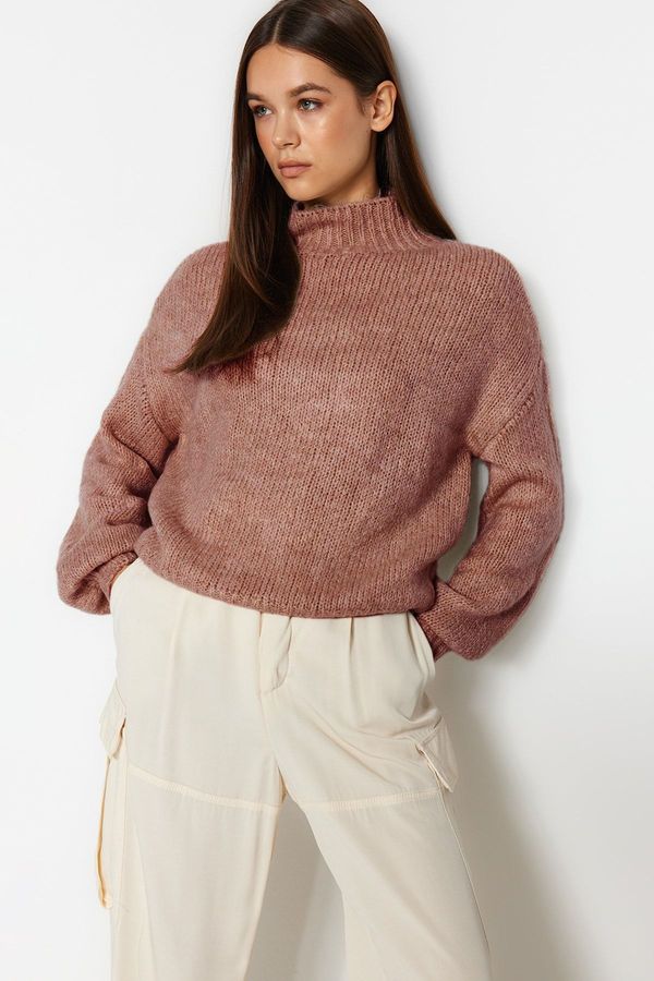 Trendyol Trendyol Dusty Rose Soft Texture Thick Crew Neck Knitwear Sweater