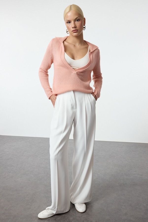 Trendyol Trendyol Dusty Rose Soft Textured Loose Knit Sweater