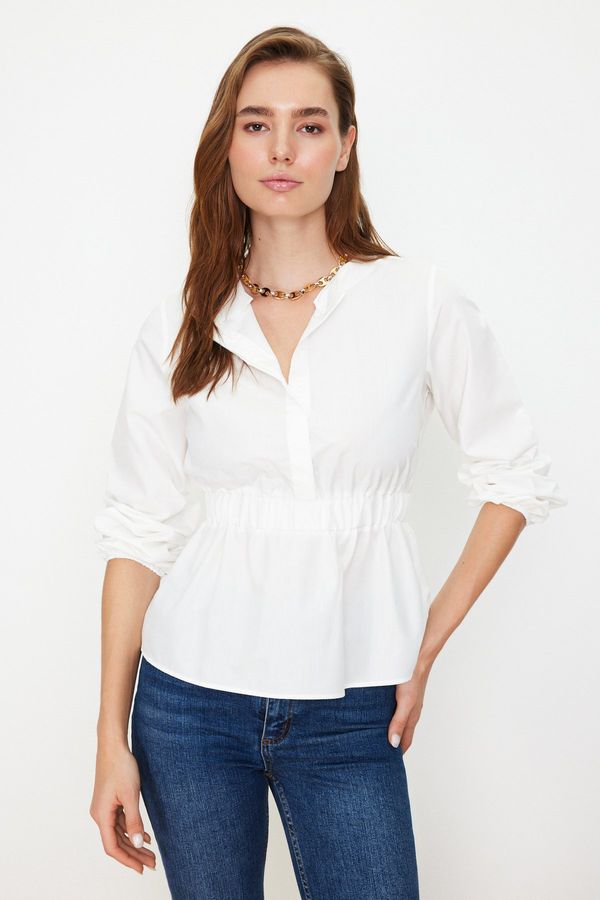 Trendyol Trendyol Ecru Front Buttoned Woven Blouse