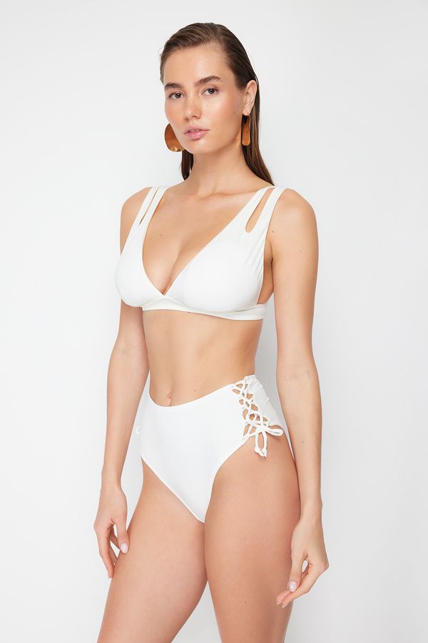 Trendyol Trendyol Ecru Piping High Waist Hipster Bikini Bottom