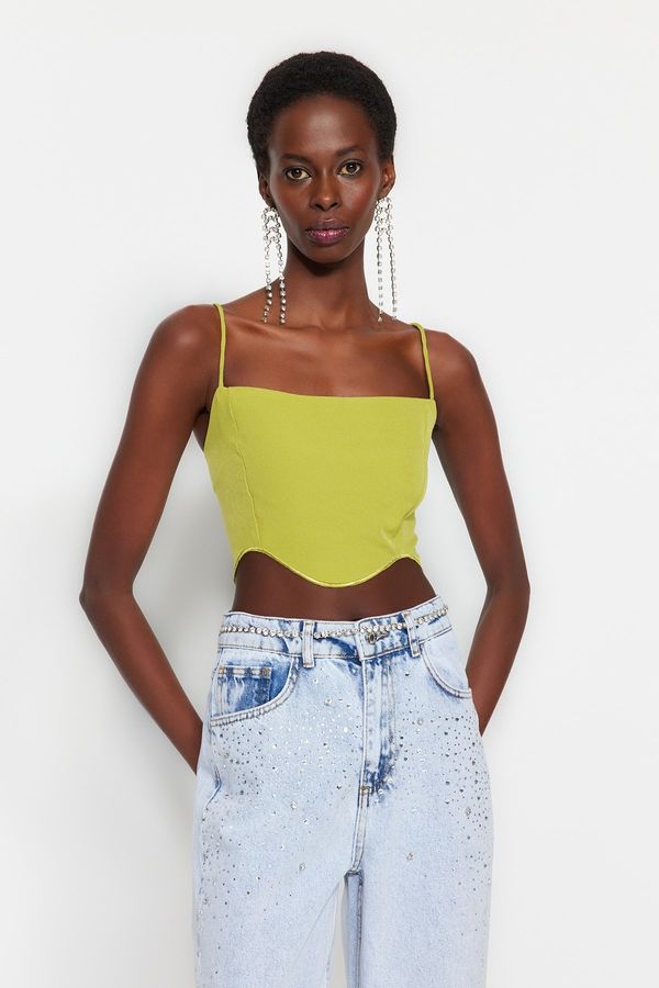 Trendyol Trendyol Fat Green Crop Woven Bustier