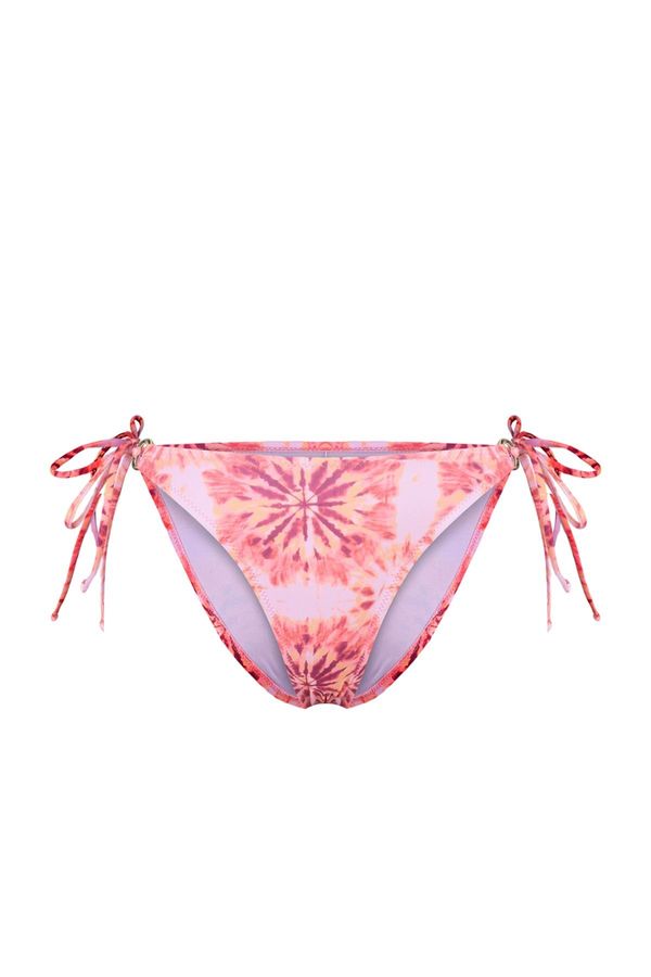 Trendyol Trendyol Floral Patterned Tie-Up High Waist Hipster Bikini Bottom