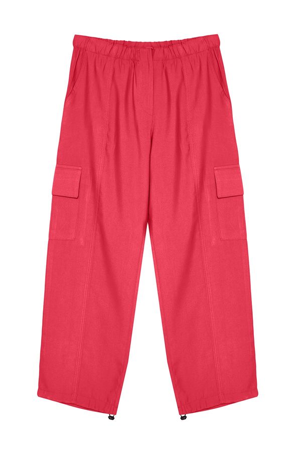 Trendyol Trendyol Fuchsia Cargo Pocket Wide Leg Woven Trousers