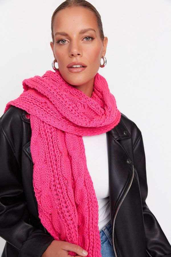 Trendyol Trendyol Fuchsia Knit Detailed Knitwear Scarf