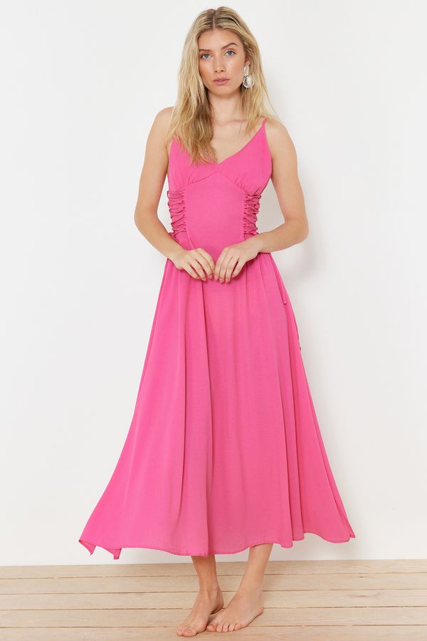 Trendyol Trendyol Fuchsia Maxi Woven Beach Dress