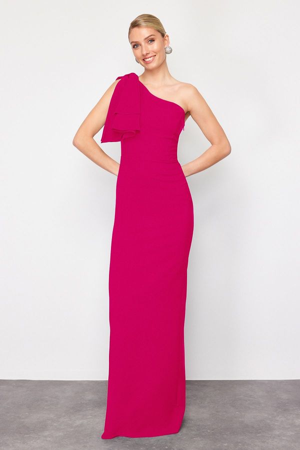 Trendyol Trendyol Fuchsia Plain Fitted Woven Evening Dress