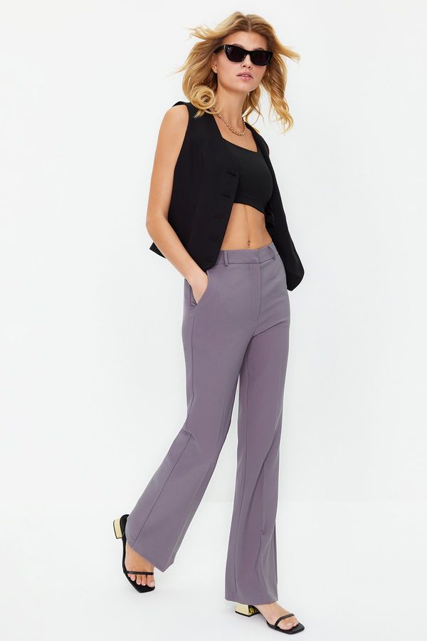 Trendyol Trendyol Gray Bootcut/High Cuff Woven Trousers