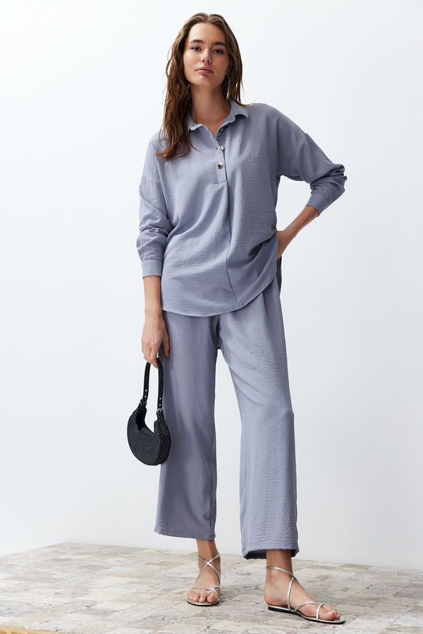 Trendyol Trendyol Gray Buttoned Woven Two Piece Set