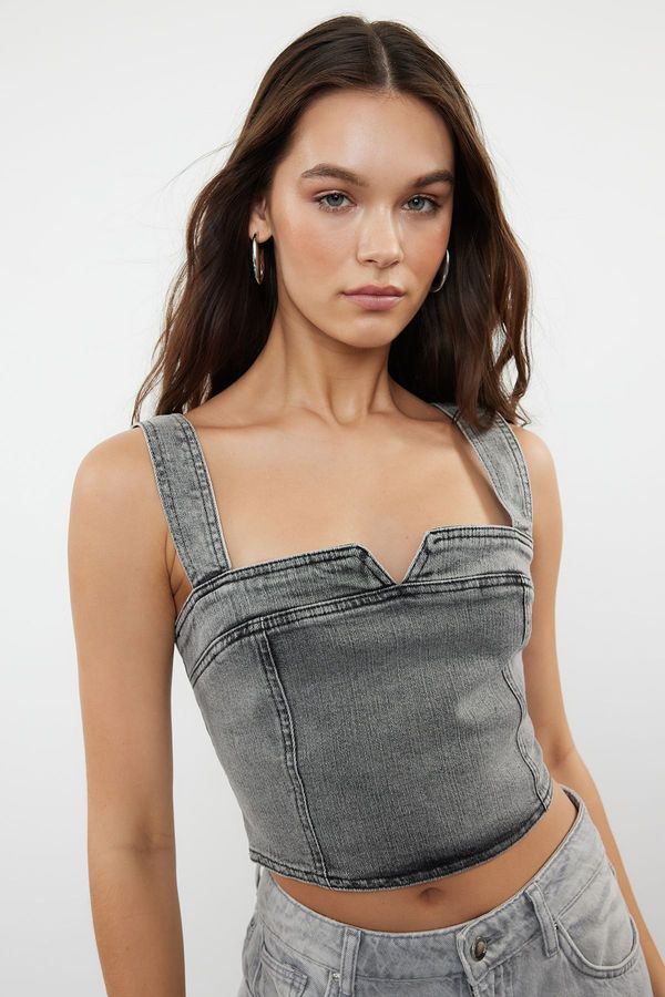 Trendyol Trendyol Gray Denim Bustier