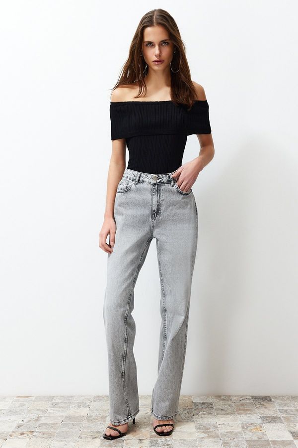 Trendyol Trendyol Gray Low Waist Wide leg Jeans