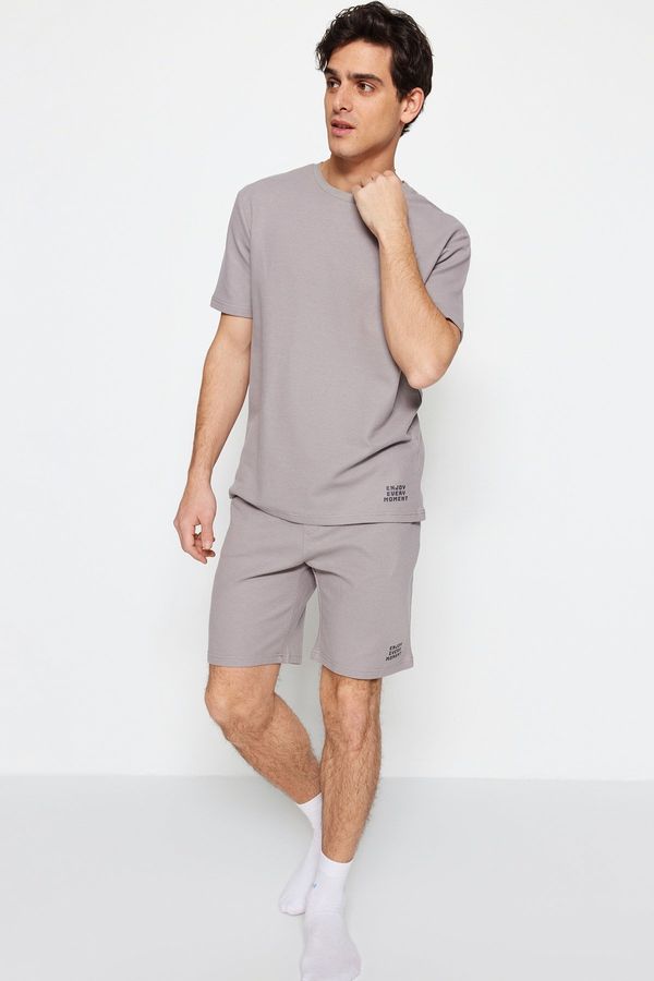 Trendyol Trendyol Gray Regular Fit Knitted Pajamas Set