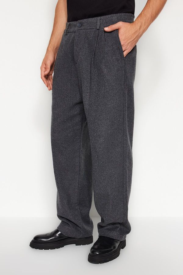 Trendyol Trendyol Gray Wide Leg Cachet Trousers