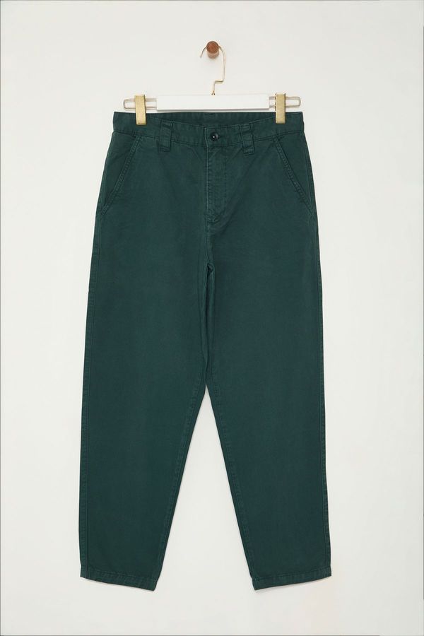 Trendyol Trendyol Green Balloon Fit Cotton Gabardine Woven Trousers