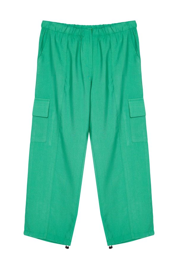 Trendyol Trendyol Green Cargo Pocket Wide Leg Woven Trousers