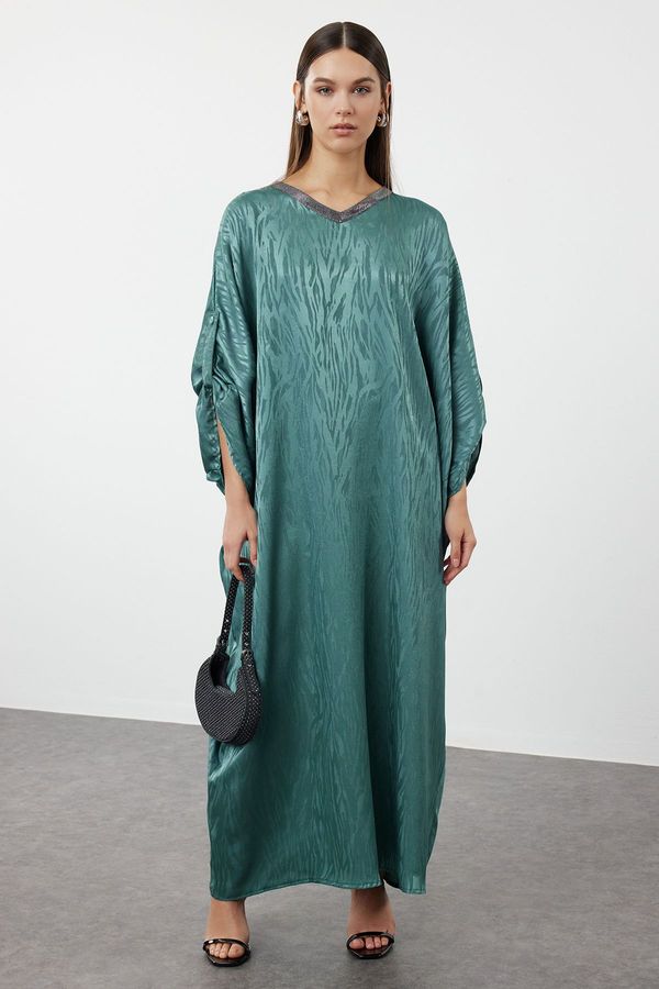 Trendyol Trendyol Green Jacquard Patterned Woven Cap & Abaya & Abaya