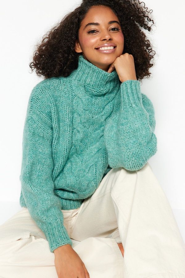 Trendyol Trendyol Green Knit podroben pulover za pletenine