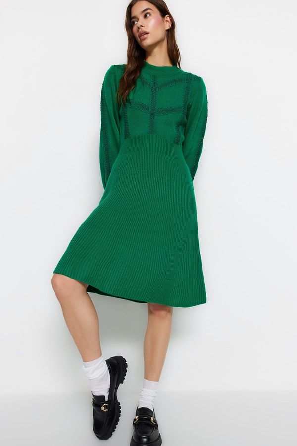 Trendyol Trendyol Green Mini Sweater with Lace Dress