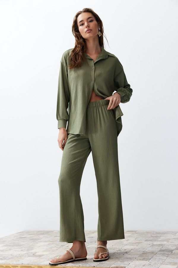 Trendyol Trendyol Green Shirt Trousers Woven Bottom-Top Set