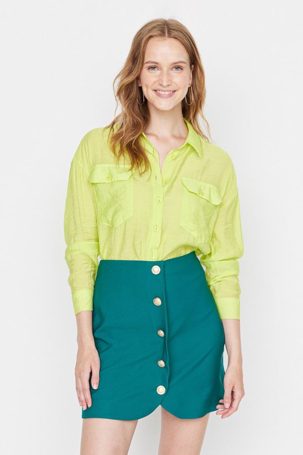 Trendyol Trendyol Green Skirt With Woven Buttons