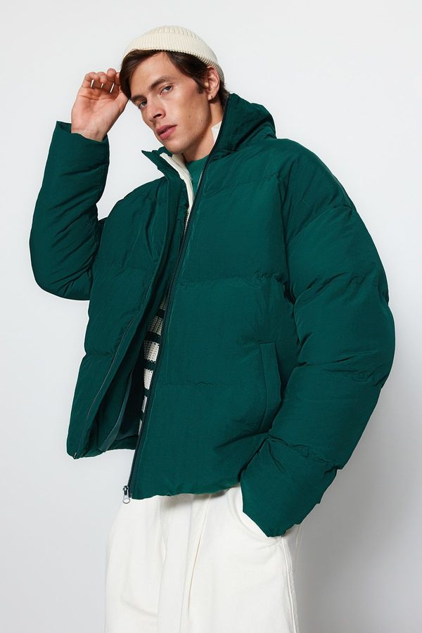 Trendyol Trendyol Green Unisex Oversize Fit High Neck Down Down Jacket