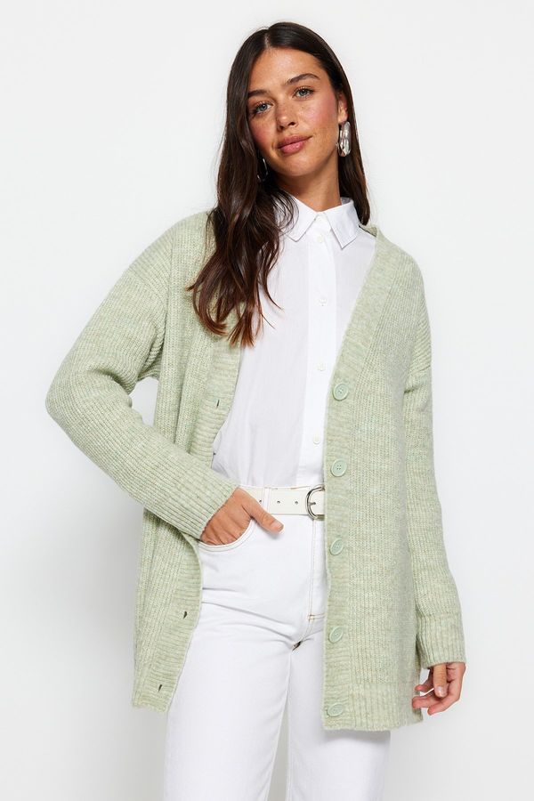 Trendyol Trendyol gumbi mete Pletenine V-vrat Cardigan