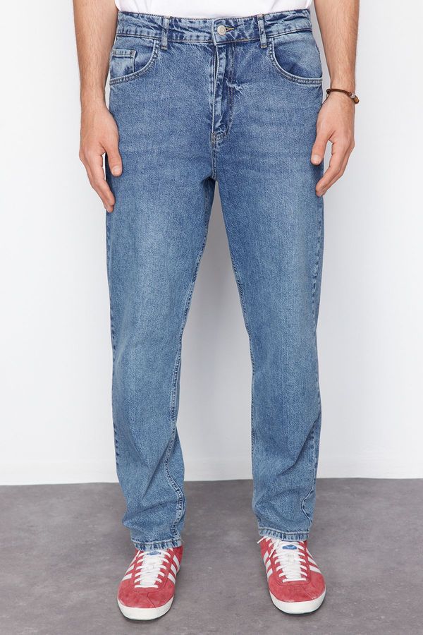 Trendyol Trendyol Indigo Baggy/90's Straight Fit Jeans Loose Denim Trousers