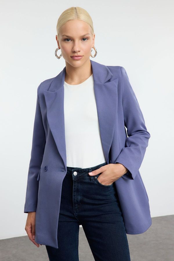 Trendyol Trendyol Indigo Lined Double Breasted Blazer Jacket