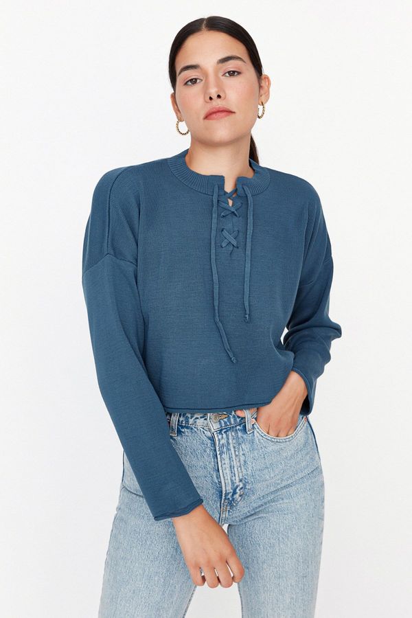 Trendyol Trendyol Indigo Low Sleeve Knitwear Sweater