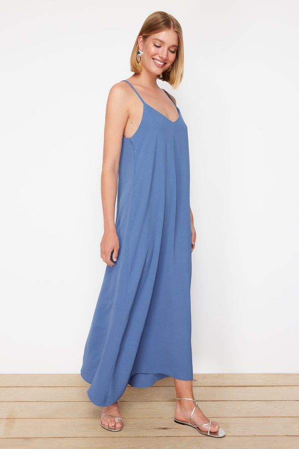 Trendyol Trendyol Indigo Plain Straight Cut Woven Dress