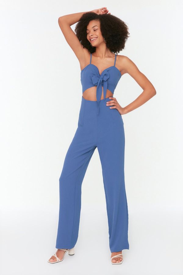 Trendyol Trendyol Indigo Tie Detailed Jumpsuit