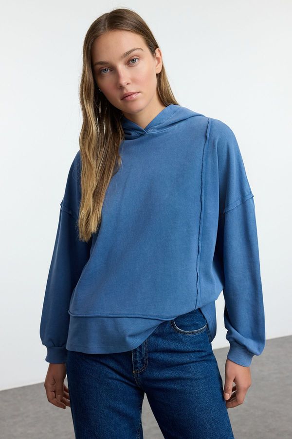 Trendyol Trendyol Indigo wash Knitted Sweatshirt