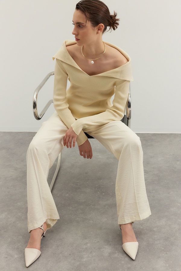 Trendyol Trendyol kamniti ovratnik Podroben pulover za pletenine