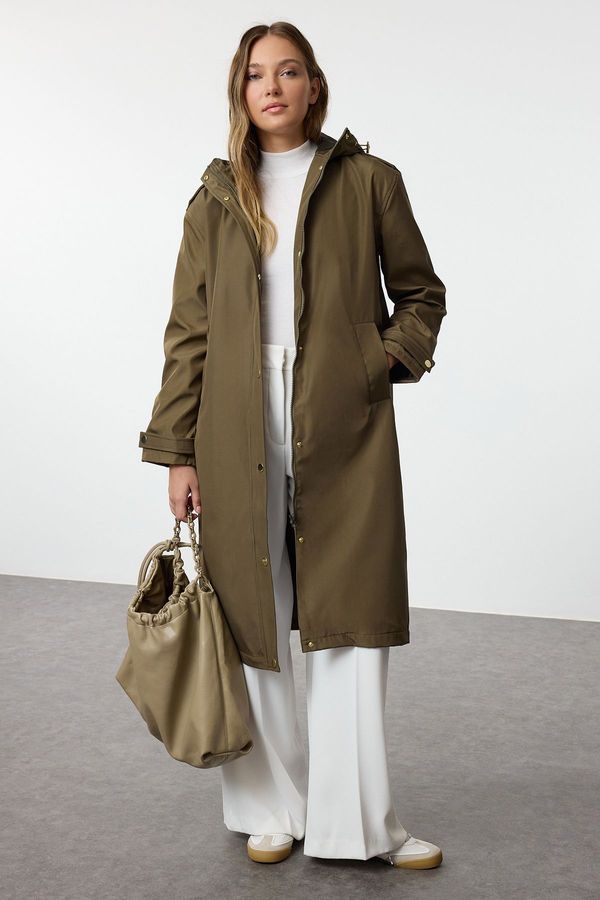 Trendyol Trendyol Khaki Fitted Mold Long Raincoat & Windbreaker