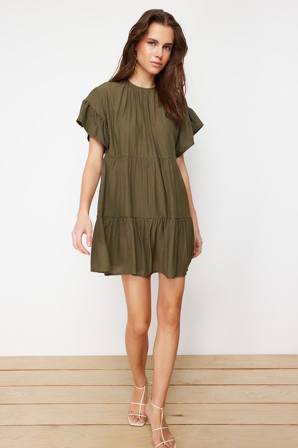 Trendyol Trendyol Khaki Loose Cut Mini Woven Dress