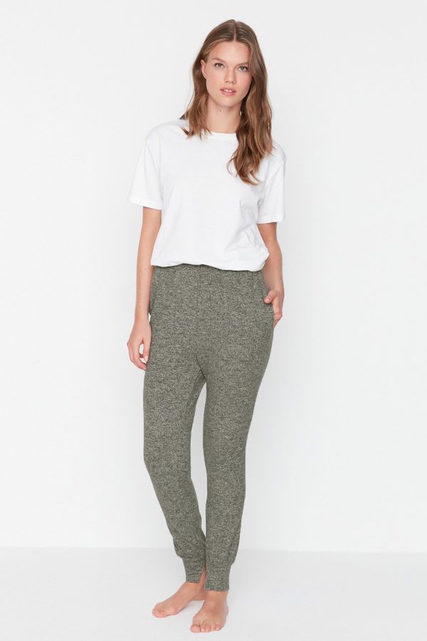 Trendyol Trendyol Khaki Marked Pocket Detailed Pajama Bottoms with a soft, thick knit