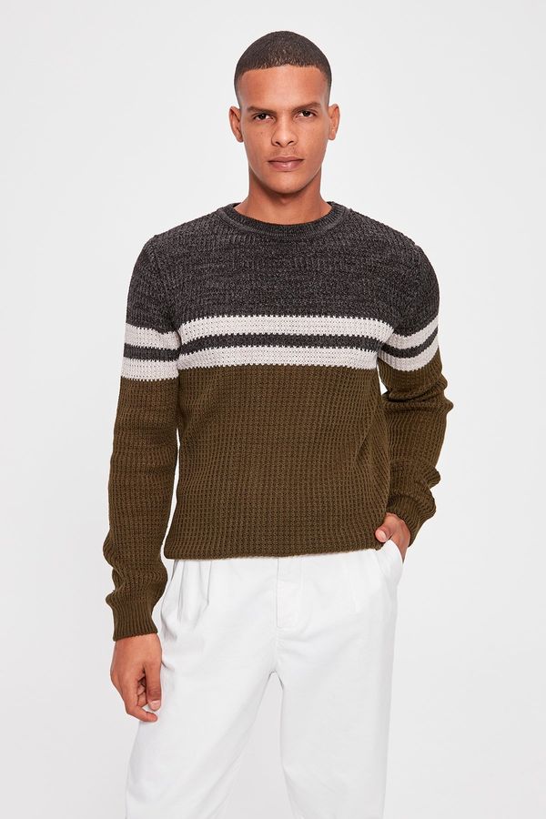 Trendyol Trendyol Khaki Men's Textured Sweater