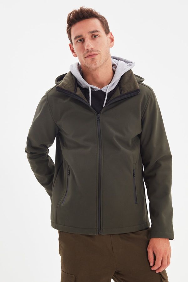 Trendyol Trendyol Khaki Men's Zippered Removable Hooded Coat