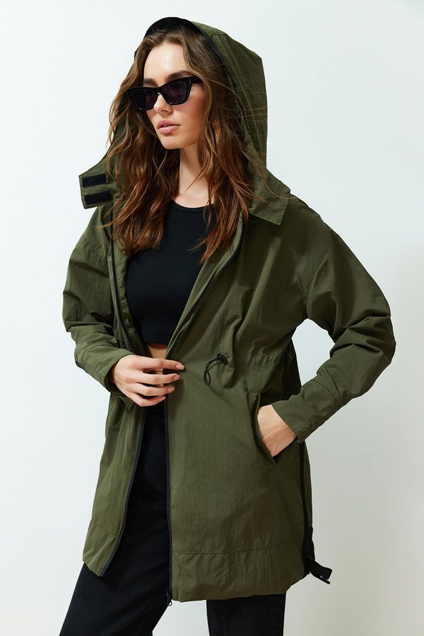 Trendyol Trendyol Khaki Oversize Wide Cut Raincoat Coat