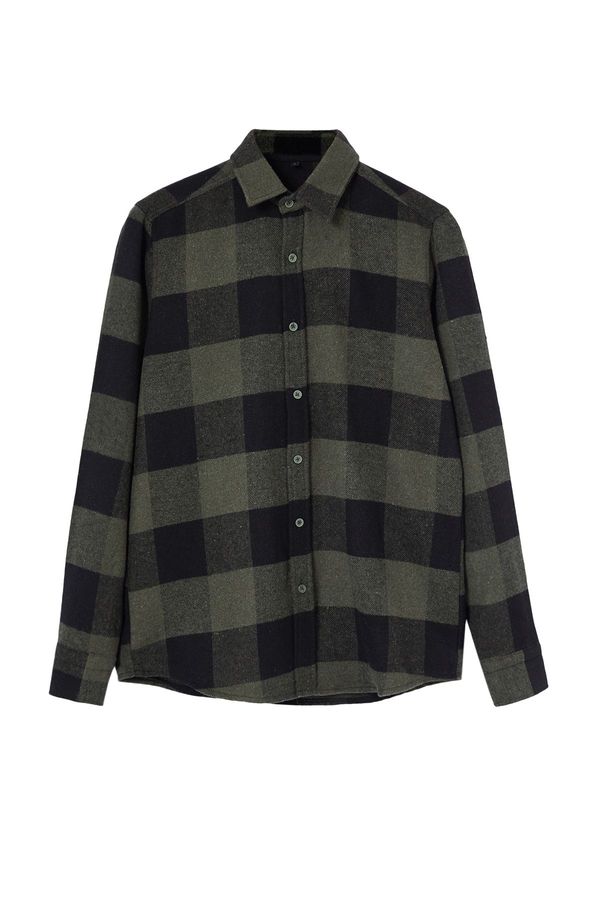 Trendyol Trendyol Khaki Regular Fit Winter Checkered Lumberjack Shirt