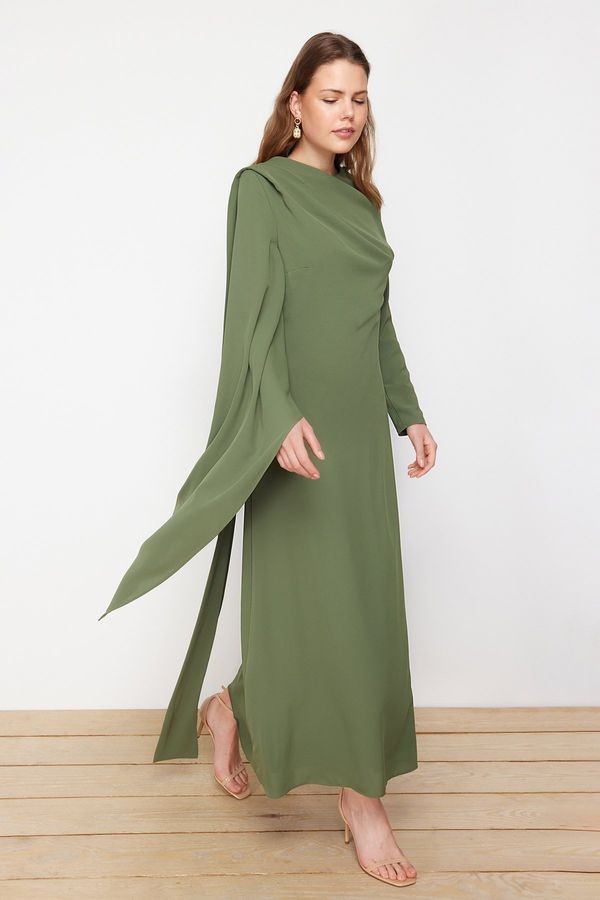 Trendyol Trendyol Khaki Shawl Detailed Evening Dress