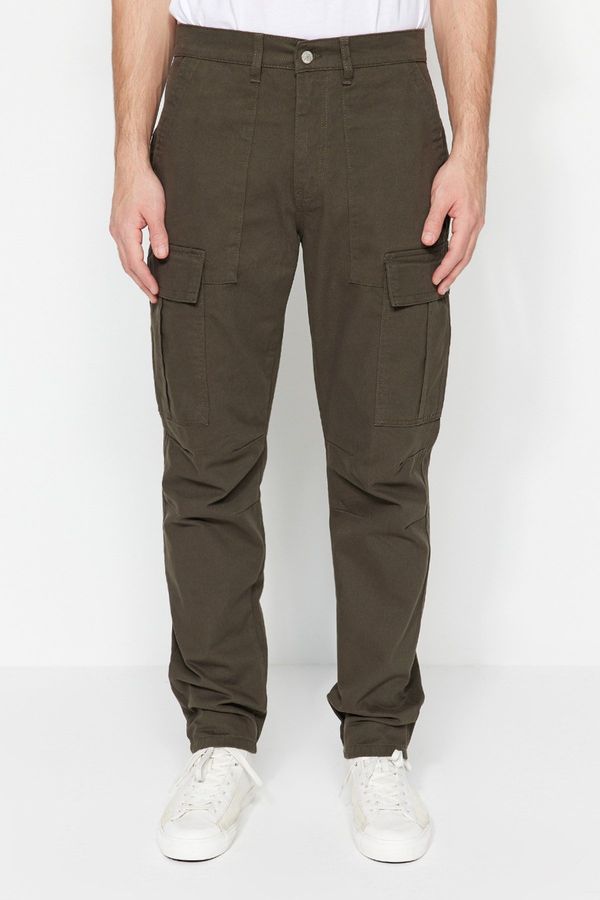 Trendyol Trendyol Khaki Slim Fit Cargo Gabardine Trousers