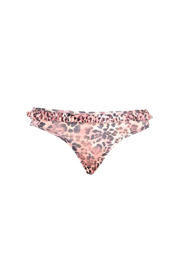 Trendyol Trendyol Leopard Print Frilly Bikini Bottom