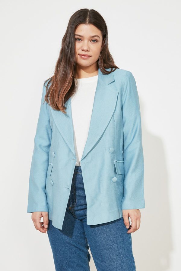 Trendyol Trendyol Light Blue Button Jacket