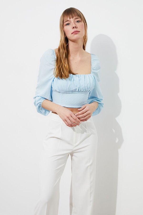 Trendyol Trendyol Light Blue Crop Blouse